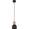 Cairo 11.5cm black metal and wood pendant lamp TK Lighting