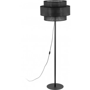 Stylowe lampy boho - Lamp podłogowa z abażurem Calisto Black 159cm czarna Lighting, idealna do salonu, sypialni