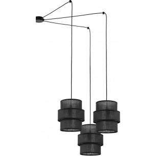 Lamp wisząca pająk z abażurem Calisto Black III 150cm czarna Lighting