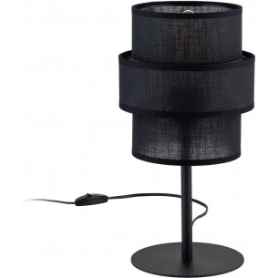 Stylowe lampy boho - Lamp stołowa z abażurem Calisto Black czarna Lighting, idealna do salonu, sypialni