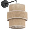 Calisto jute&black boho pendant wall lamp with switch TK Lighting