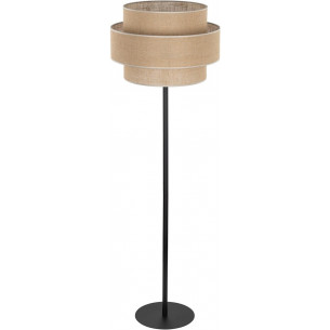 Calisto 159cm jute&black boho floor lamp with shade TK Lighting