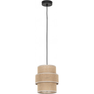 Calisto 20cm jute&black boho pendant lamp TK Lighting