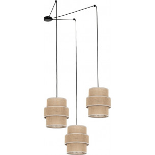 Stylowe oświetlenie boho - Lampa wisząca pająk boho Calisto III 150cm juta / czarny TK Lighting, idealna do salonu, sypialni czy