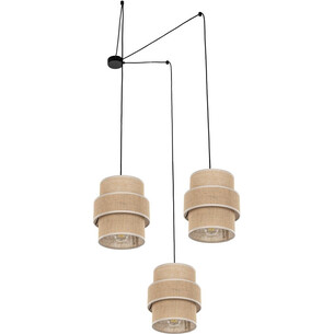 Stylowe oświetlenie boho - Lampa wisząca pająk boho Calisto III 150cm juta / czarny TK Lighting, idealna do salonu, sypialni czy 2