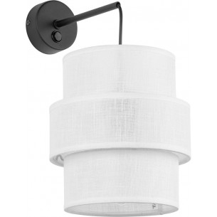 Calisto black&white wall lamp with shade and switch TK Lighting