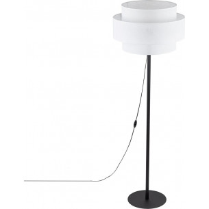 Lampa podłogowa z abażurem Calisto White 159cm biały / czarny Lighting