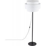 Lampa podłogowa z abażurem Calisto White 159cm biały / czarny Lighting