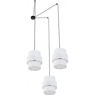 Lampa wisząca pająk z abażurem Calisto White III 150cm biały / czarny Lighting