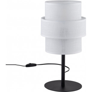 Lampa stołowa z abażurem Calisto White biały / czarny Lighting