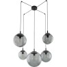 Esme 180cm graphite 5 glass globes pendant lamp TK Lighting