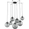 Esme 180cm graphite 7 glass globes pendant lamp TK Lighting