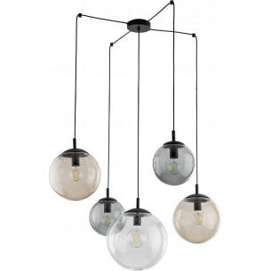 Lampa wisząca 5 szklanych kul Esme 180cm multikolor TK Lighting