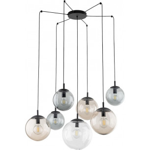 Lampa wisząca 7 szklanych kul Esme 180cm multikolor TK Lighting