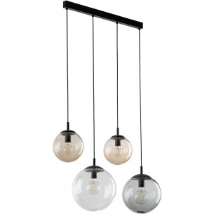 Esme 87cm multicolor pendant lamp with 4 glass spheres on a strip TK Lighting