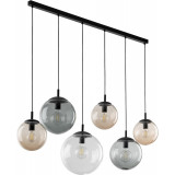 Lampa wisząca 6 szklanych kul na listwie Esme 130cm multikolor TK Lighting