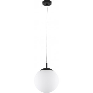 Esme 30cm white glass sphere pendant lamp TK Lighting