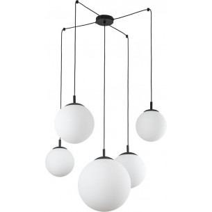 Esme 180cm white 5 glass globes pendant lamp tk lightin