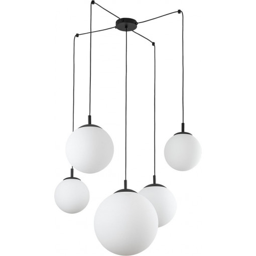 Lampa wisząca 5 szklanych kul Esme 180cm biała TK Lighting