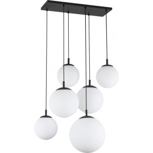 Lampa wisząca 6 szklanych kul Esme 77cm biała TK Lighting