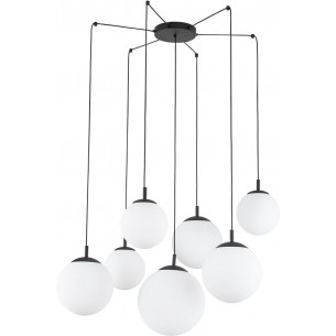 Lampa wisząca 7 szklanych kul Esme 180cm biała TK Lighting