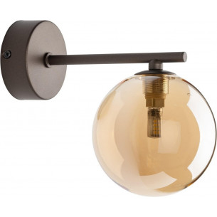 Estera Brown amber&amp;brown glass globe wall lamp with an arm TK Lighting