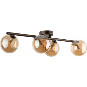 Estera Brown 63cm amber&amp;brown ceiling lamp with 4 glass spheres TK Lighting