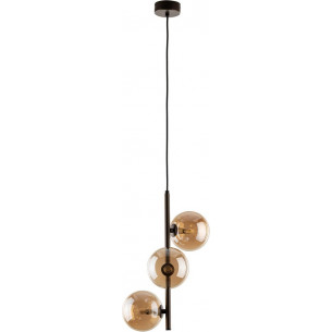 Estera Brown 23cm amber&amp;brown 3 glass globes pendant lamp TK Lighting