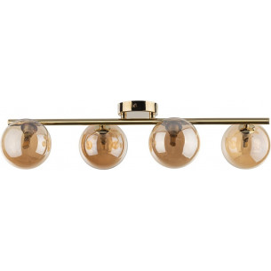 Estera 63cm amber&amp;gold glamour ceiling lamp with 4 glass spheres TK Lighting