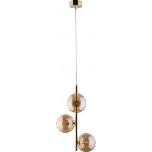 Estera III 23cm amber&amp;gold pendant lamp with 3 glass spheres TK Lighting