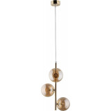 Estera III 23cm amber&amp;gold pendant lamp with 3 glass spheres TK Lighting