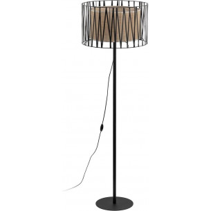 Lampa podłogowa z abażurem Harmony Nature brązowy / czarny TK Lighting