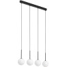 Lampa wisząca 4 szklane kule na listwie Martin II 80cm biało-czarna TK Lighting