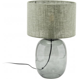 Melody 30cm graphite&amp;green glass table lamp with shade TK Lighting