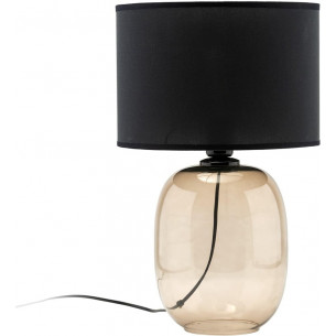 Melody 30cm amber&amp;black glass table lamp with shade TK Lighting