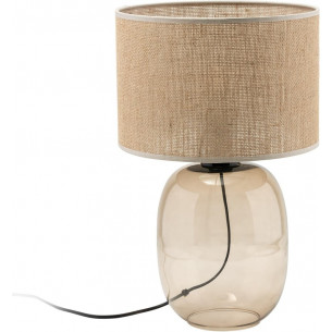 Melody 30cm amber&amp;jute glass table lamp with shade TK Lighting