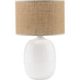 Melody 30cm white&amp;jute glass table lamp with shade TK Lighting