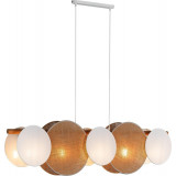 Stylowe oświetlenie boho - Lampa wisząca podłużna boho Pulse 125cm juta / biały TK Lighting, idealna do salonu, sypialni czy kuc