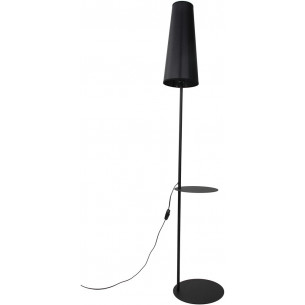 Zing 170cm black floor lamp with shade and table TK Lighting