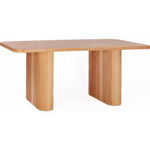 Pelare 200x100cm oak veneered table on fluted base Nordifra