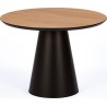Cone 63cm oak&amp;black round veneered coffee table with one leg Nordifra