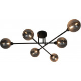Lampa sufitowa 6 szklanych kul Basis 87,5cm czarna Zumaline
