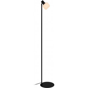 Stem white&amp;black floor lamp with glass shade ZumaLine