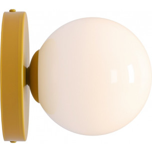 Ball Colours II S 14cm white&amp;mustard glass ball wall lamp Aldex