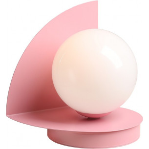 Loop white&amp;pink glass ball table lamp Aldex