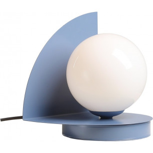 Loop white&amp;blue glass globe table lamp Aldex