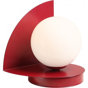 Loop white&amp;red glass globe table lamp Aldex