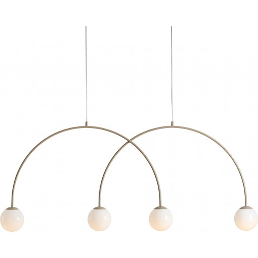 Una coral 149cm white&amp;beige 4 glass globes pendant lamp Aldex