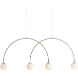 Lampa wisząca 4 szklane kule Una Coral 149cm biały / beż Aldex