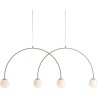 Una coral 149cm white&amp;beige 4 glass globes pendant lamp Aldex